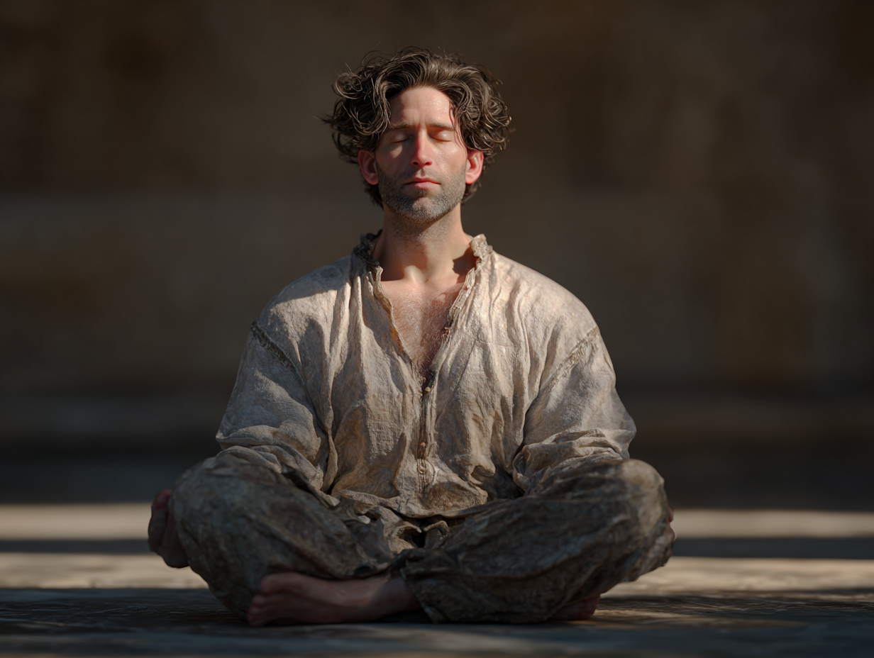 Чоловік у позі медитації