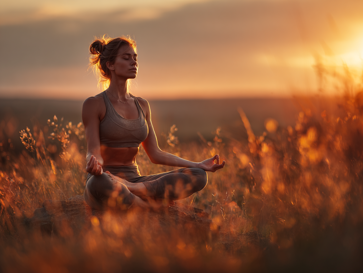 Група людей різного віку практикує йогу на природі